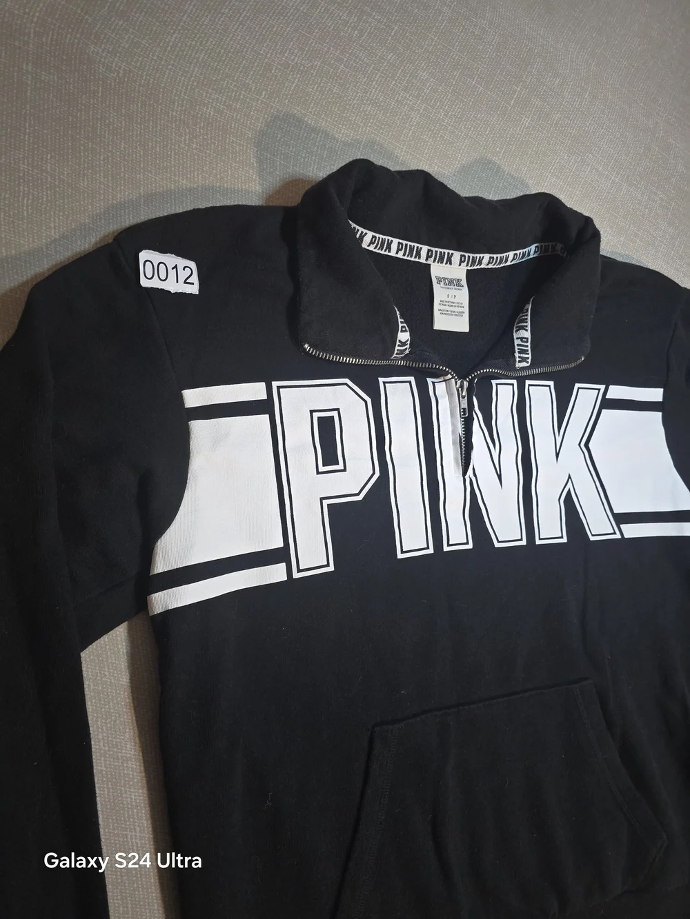 PINK Victoria's Secret Half-Zip Pullover Sweatshirt - Black